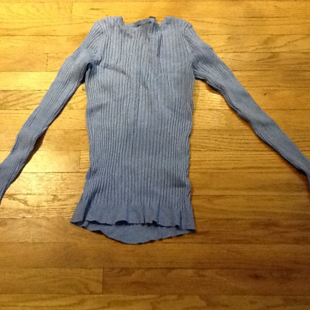 Pale Blue/Periwinkle INC Ribbed Top - Picture 4 of 5